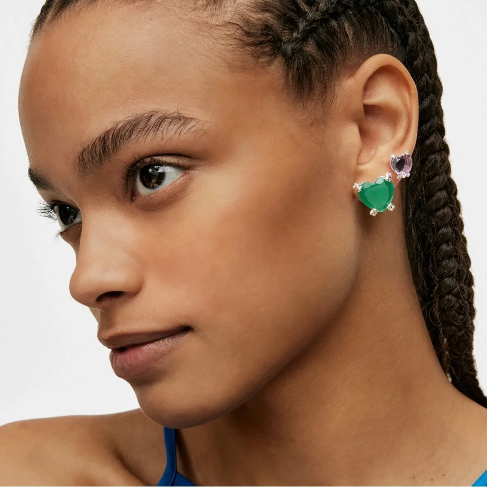 TOUS Color Pills earrings in sterling silver with faceted heart-cut - Picture 5 of 9